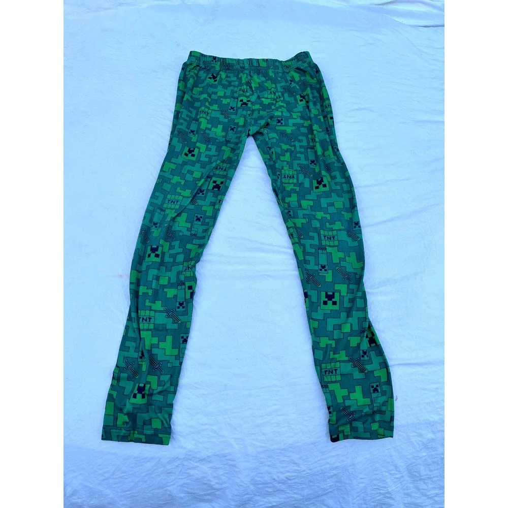Minecraft Creeper TNT Kids Pajama Pants Green Size L‎